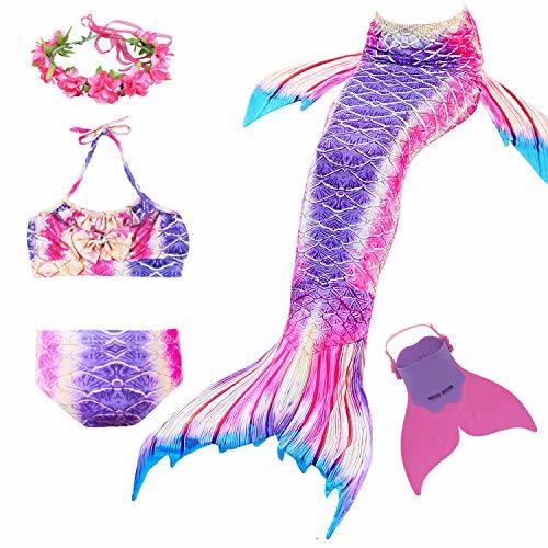 Romance Zone Cola de Sirena para Natación 5pcs Traje de Baño Mermaid