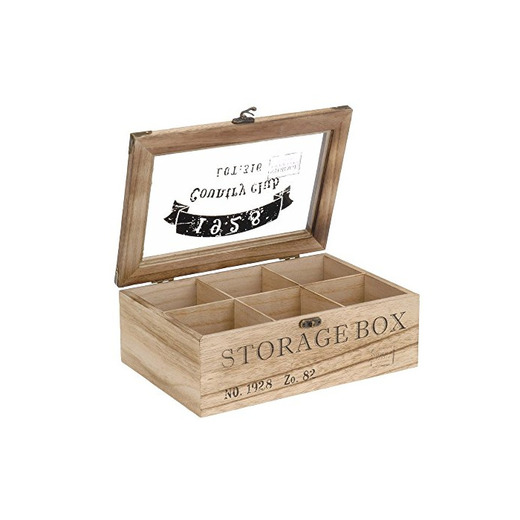 ToCi – Caja para té de madera en estilo rústico con 6 o 9 compartimentos Modell