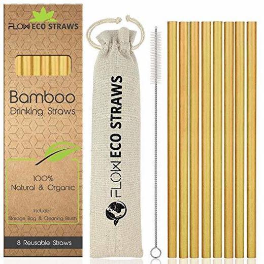Pajitas de bambú reutilizables 100% naturales