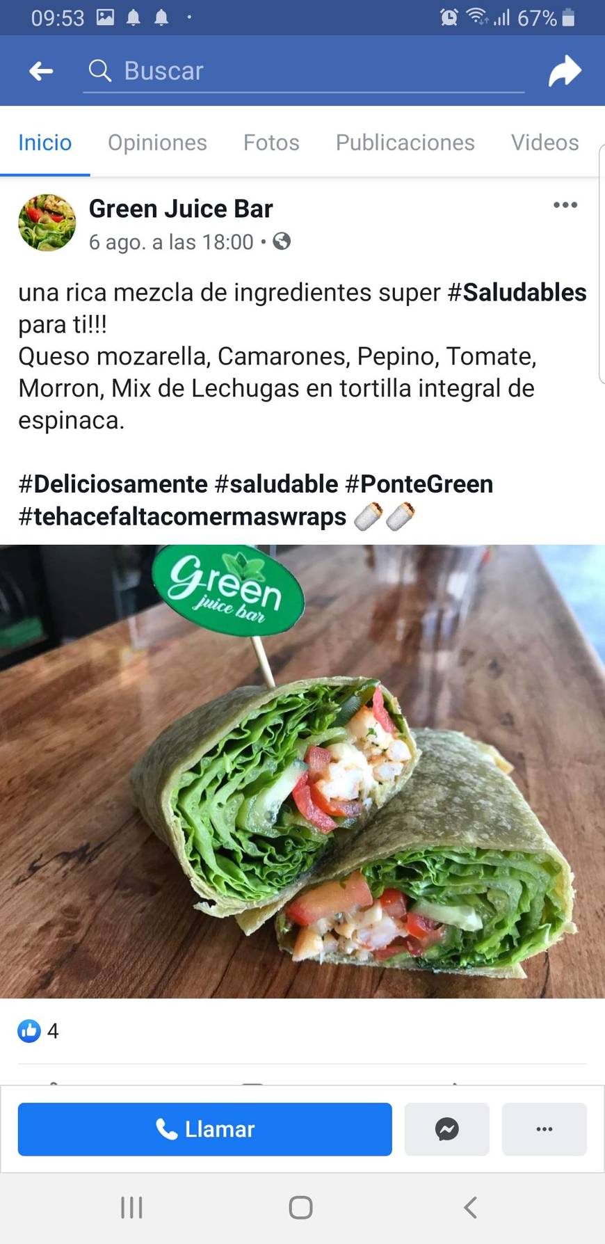 Restaurantes Juice bar green