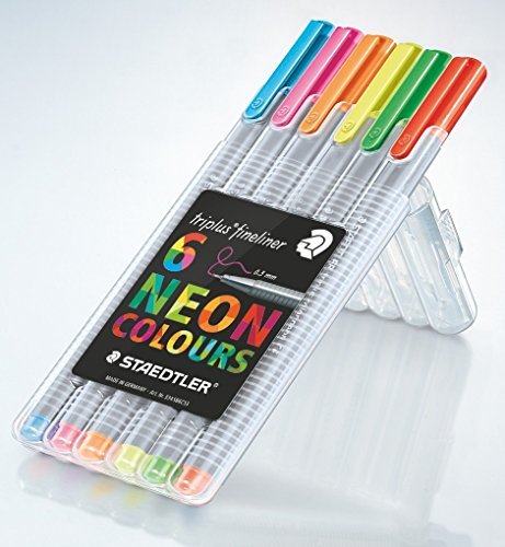 Fashion Staedtler 10014318 Fineliner Drawing Pens .3mm Neon 6 Count ...