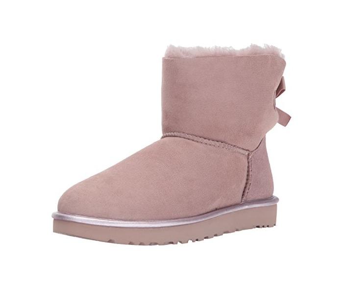 Moda Botas UGG Mini Bailey Bow Metallic II 38 Rosa