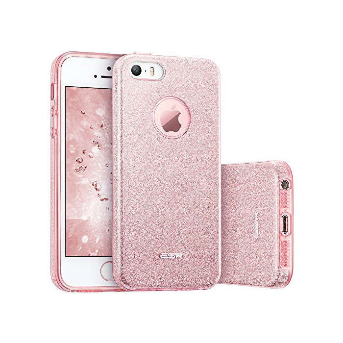 Electronic ESR Funda iPhone 5S/SE/5 Carcasa Dura Brillante Brillo Purpurina llamativa para Apple