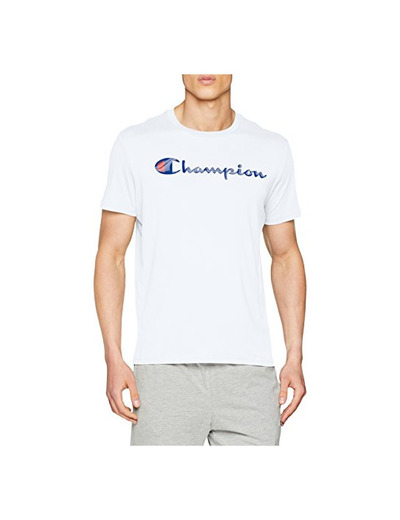 Champion Crewneck T-Shirt, Camiseta Hombre, Blanco