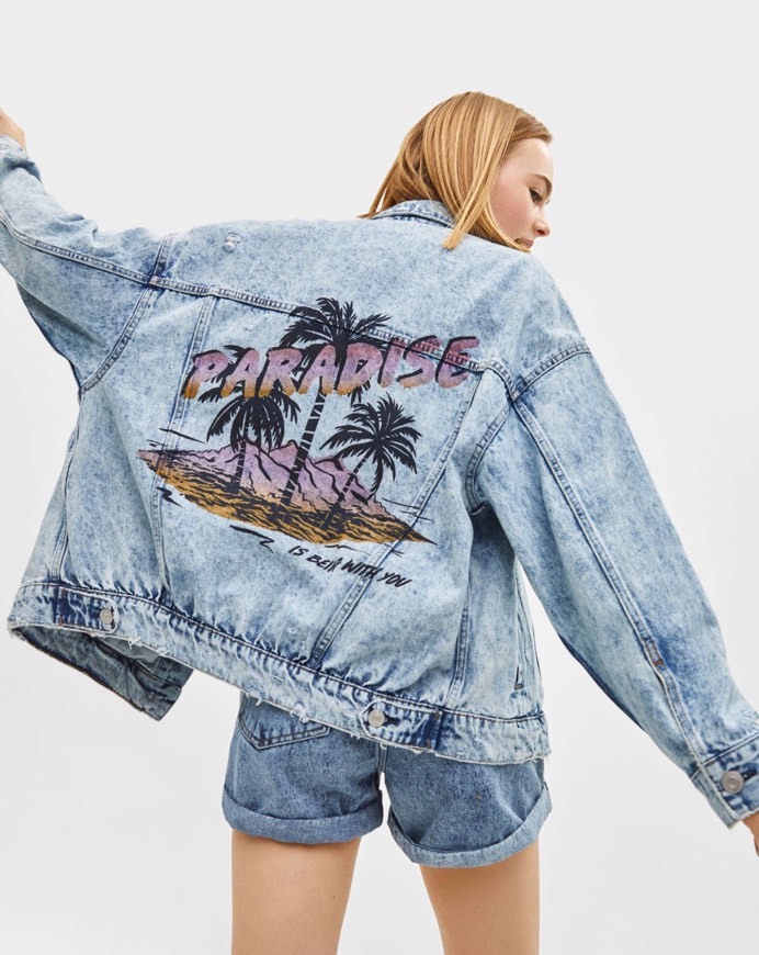 Fashion Cazadora denim oversize Acid Wash - Cazadoras - Bershka España