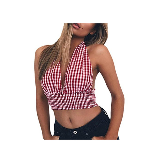 Tops Mujer, Blusa Chaleco Sexy Crop Tops Camisola Camiseta sin Mangas Transparente