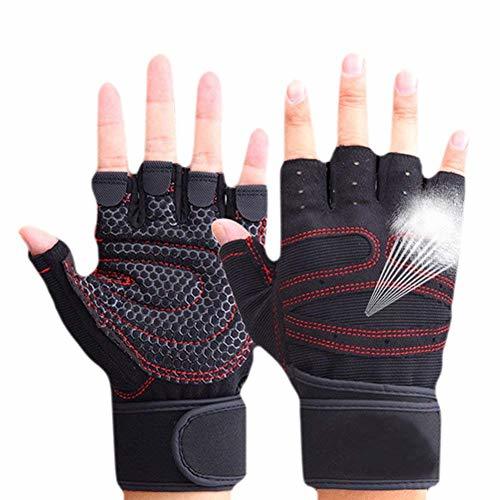 Product CESHUMD Sport Gym Guantes Mitad Dedos Levantamiento Breathable Fitness – Pesas Guantes Hombres Mujeres