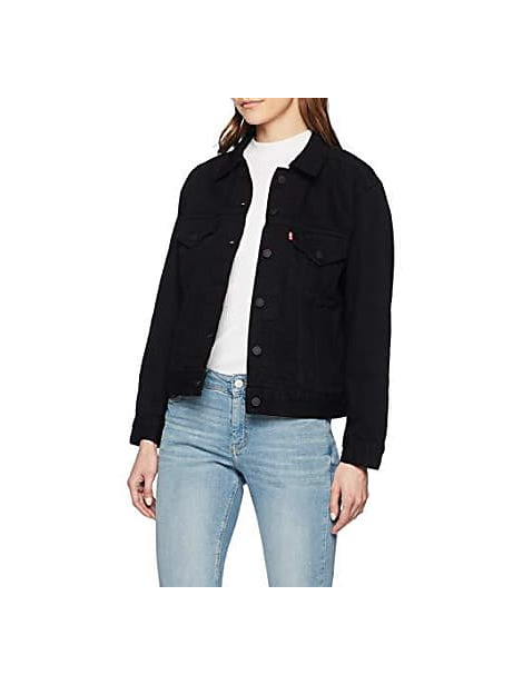 Moda Levi's Ex-Friend Trucker, Chaqueta Vaquera para Mujer, Negro