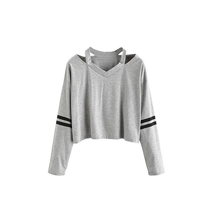 Social Camisas Mujer, ❤️Xinan Sudadera de manga larga para mujer de moda Blusa Casual Tops Cuello V Blusa de mujer (S