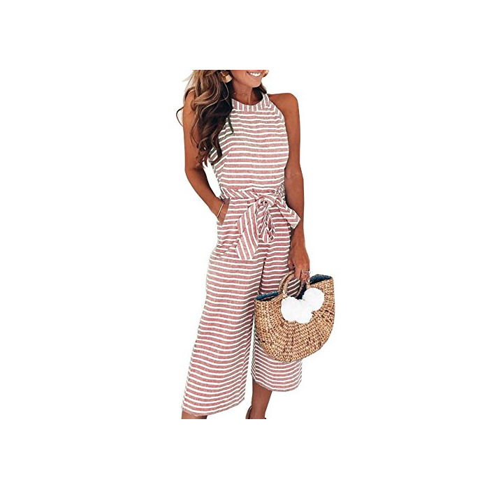 Fashion Lover-Beauty Mono Largo Mujer Verano Casual Raya Vendaje Prime Day en Cintura