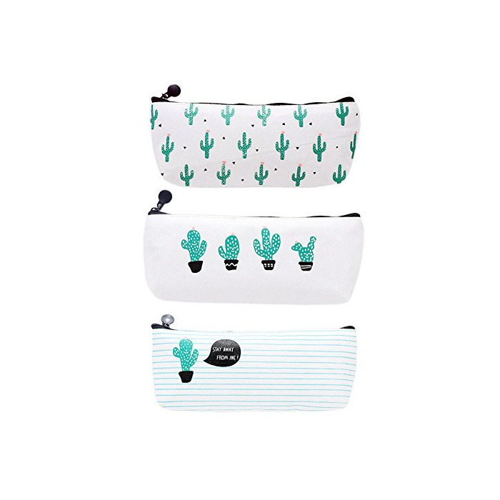 Social Cosanter 3PCS Bolsa para Lápices de lona del Estuche Escolar Patrón de
