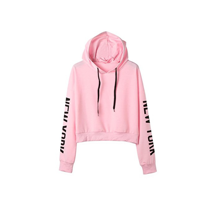 Social Sudadera Corta con capucha y letras, de K-youth®