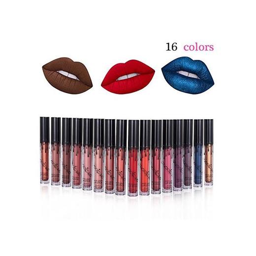 16 colores impermeable mate brillo de labios pintalabios maquillaje líquido Pintalabios belleza brillo de labios