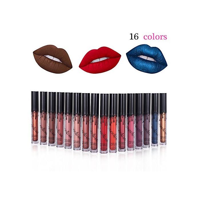 Social 16 colores impermeable mate brillo de labios pintalabios maquillaje líquido Pintalabios belleza brillo de labios