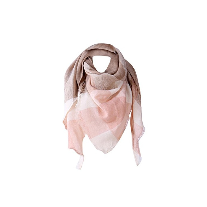 Fashion Koly Mujer clásica Inglaterra Chal Cachemira Otoño Tartán Lana Bufandas Triángulo Largo Scarves Scarf pañuelo en la cabeza Bufandas estolas y fulares gorro y bufanda (Caqui