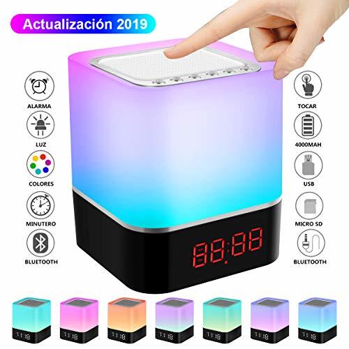 Electronics Swonuk Altavoz Lámpara Noche Táctil LED Altavoces Portátiles Lámpara de Mesa Noche