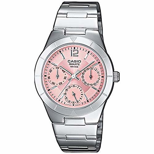 Moda Casio Reloj Multiesfera para Mujer de Cuarzo con Correa en Acero Inoxidable