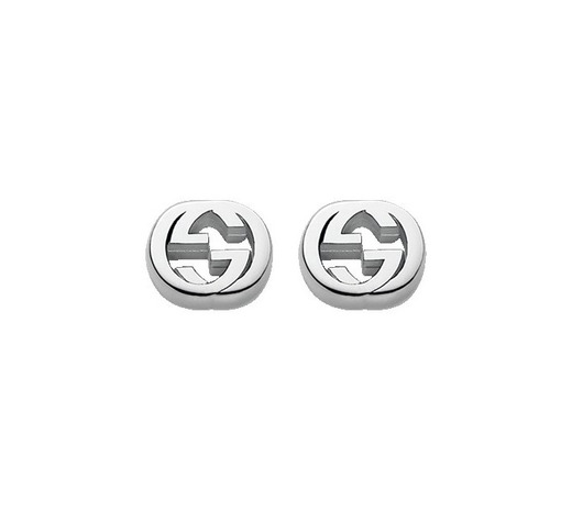 Gucci Pendientes de botón Mujer Plata fina 925