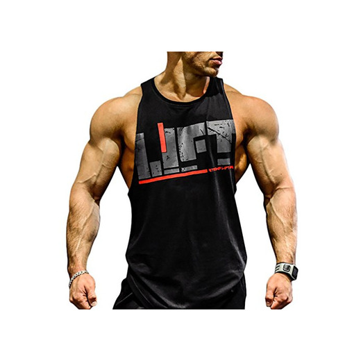 Befox Camisetas Elástica de Fitness sin Mangas Tank Top Gym para Hombre