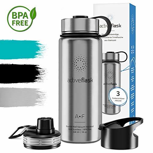 Productos Botella térmica ACTIVE FLASK con 3 tapones para oficina, bicicleta, gimnasio