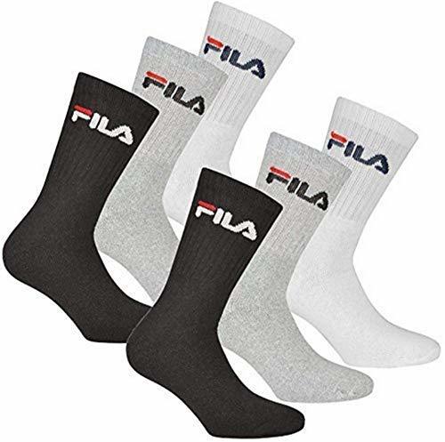 Fashion Fila 6 Pares Calcetines, felpa CALCETINES TENIS con Logotipo Federal, unisex