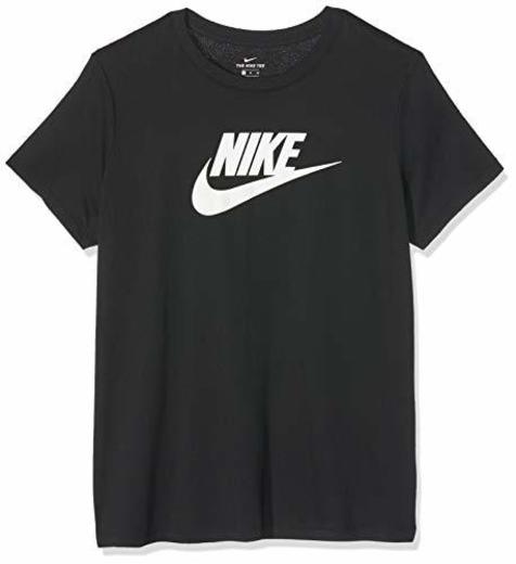 Nike W NSW tee ESSNTL Icon Futura T-Shirt, Mujer, Negro