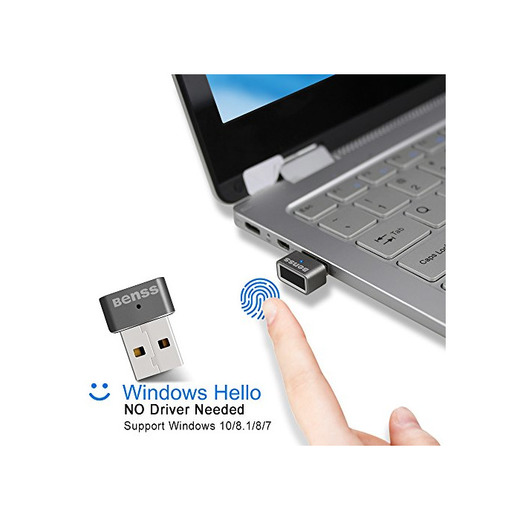 Benss Lector de Huellas Digitales, Mini USB Fingerprint Reader para Windows 7