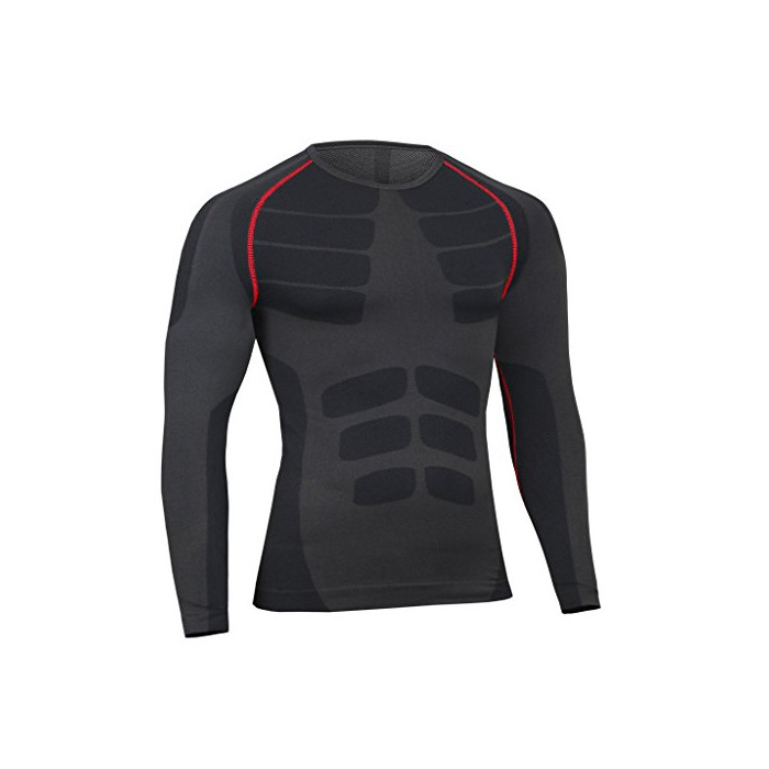 Bwiv Camiseta Hombre Deportiva Compresión Camiseta Interior Hombre Manga Larga Fitness Gimnasio