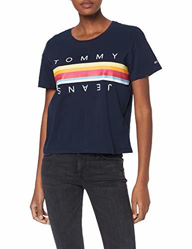 Fashion Tommy Jeans TJW Line Logo tee, Camiseta para Mujer, Blau