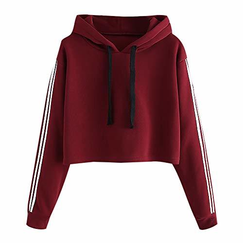 Fashion Sudaderas para Mujer,RETUROM❤Mujer Sudaderas Cortas Adolescentes Chicas Manga Larga Sudadera con Cuello