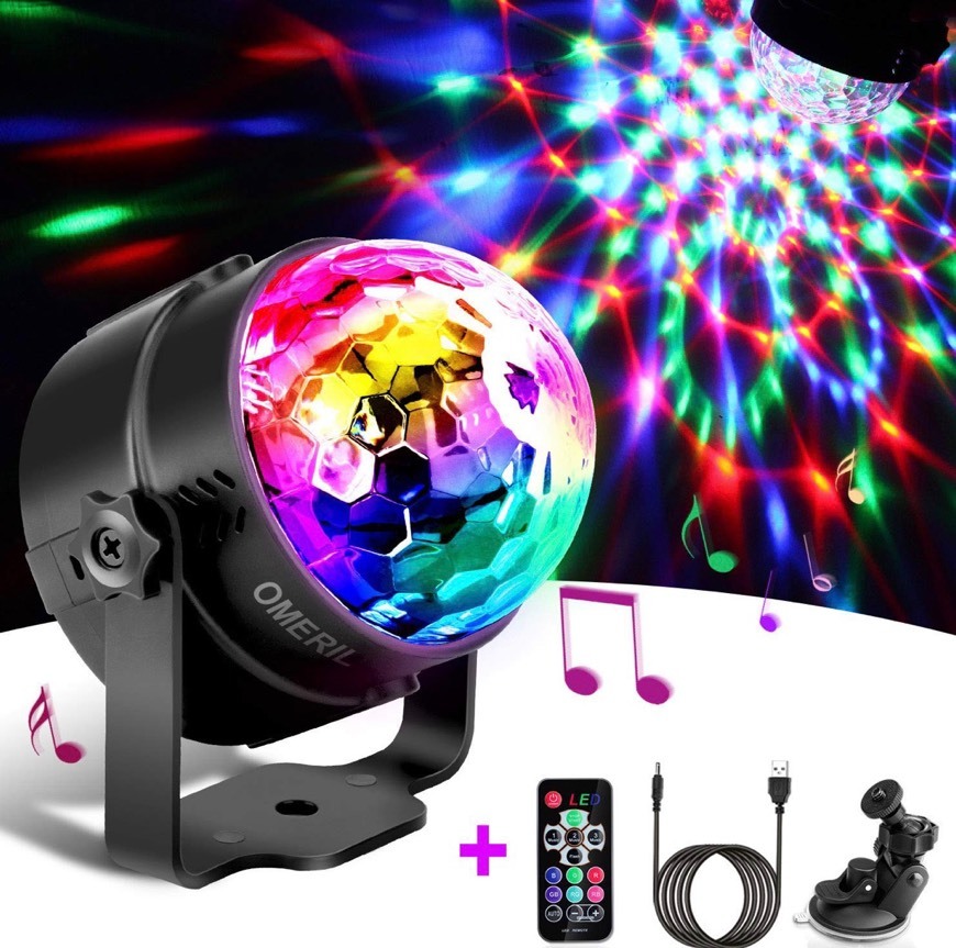 Fashion Luces Discoteca OMERIL Bola Discoteca con 4M Cable USB, LED 