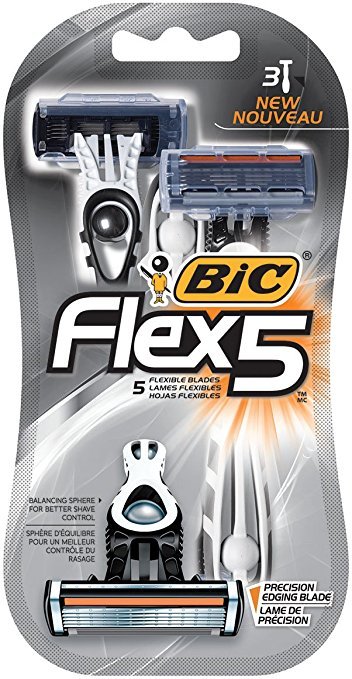 Belleza BIC Flex 5 Disposable Razor, Men, 3-Count: Beauty