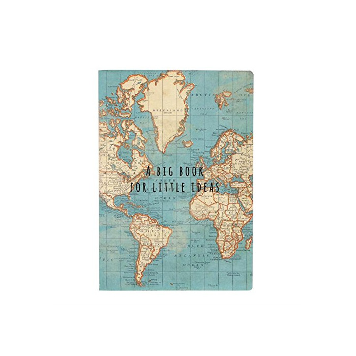 Social Sass & Belle - Libreta vintage mapamundi