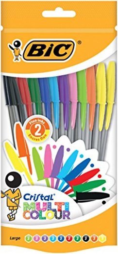 BIC Cristal Multicolor - Bolsa de 20 bolígrafos con 10 colores distintos