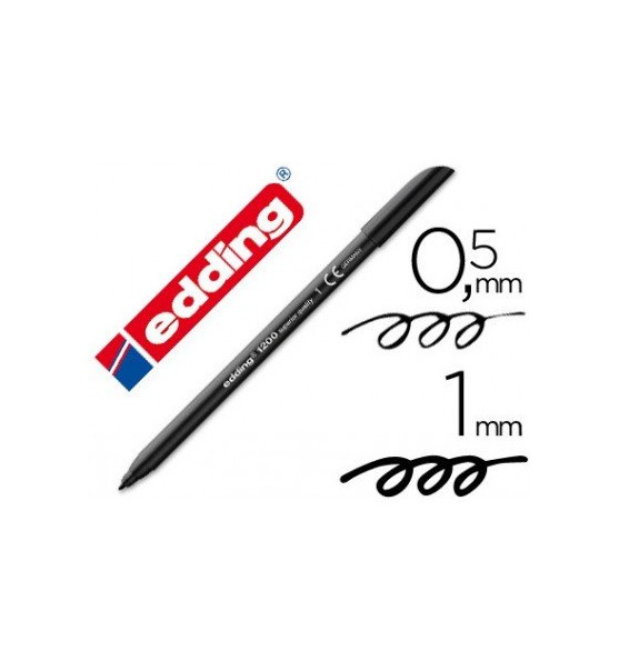 Product Edding - Rotulador punta fibra 1200 negro n.1 -punta redonda 0.5 mm