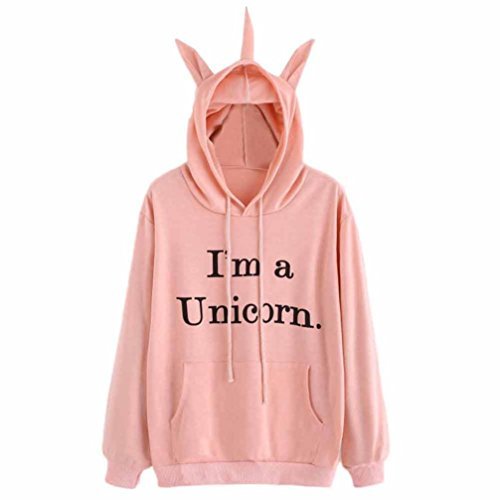 Fashion Sudadera Unicornio Mujer,Invierno Mujer Sudadera con Capucha de Manga Larga Camiseta