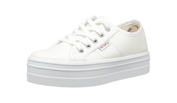 Fashion Victoria Basket Lona Plataf. - Zapatillas Unisex Adulto, Blanco