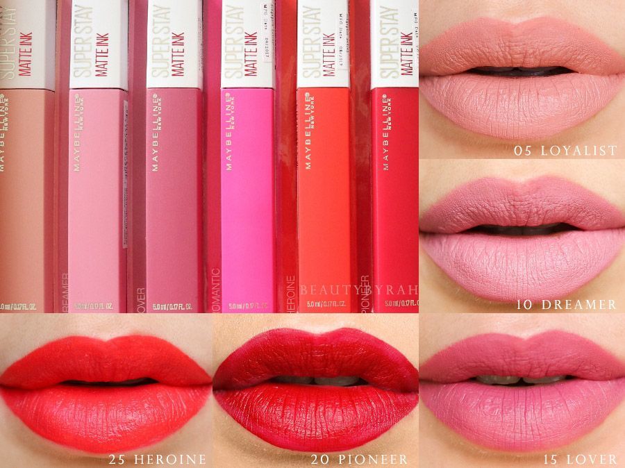 Moda Maybelline Superstay Matte Ink Liquid Lipsticks || Lip Swatches ...