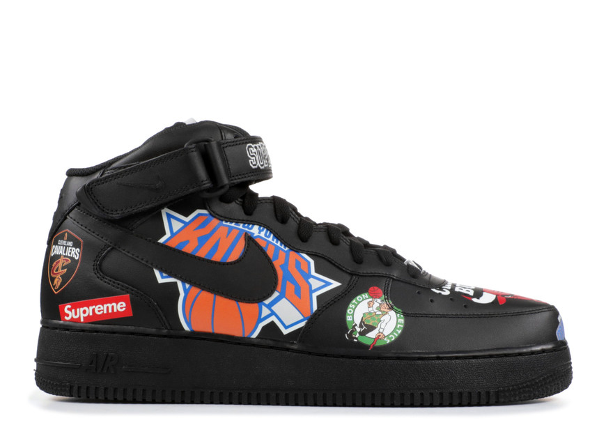 Fashion Air Force 1 Mid Supreme NBA Black