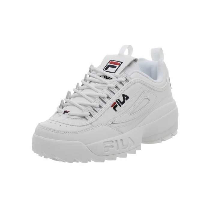 Moda Fila Hombre Disruptor II Leather White Peacoat Red Entrenadores 44 EU