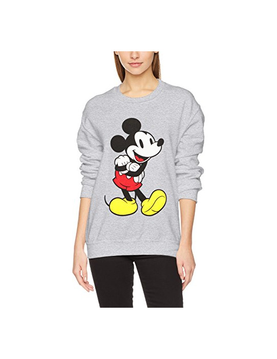 Moda Disney Micky Mouse Classic Mickey, Sudadera para Mujer, Gris