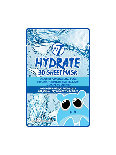 W7 Hydrate 3D Sheet Mask Face Mask Skin Care Hydrating Moisturising X1
