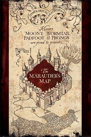 Home 'Harry Potter The Marauders Map máximo de Póster, multicolor