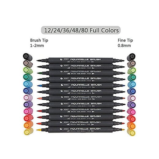 Set de rotuladores con doble punta de pincel - 12/24/36/48/80 colores -