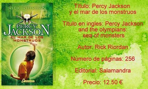 RESEÑA PERCY JACKSON Y EL MAR DE LOS MONSTRUOS BY R. RIORDAN