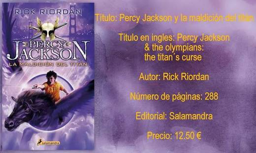 RESEÑA PERCY JACKSON Y LA MALDICIÓN DEL TITAN BY RICK RIORDA