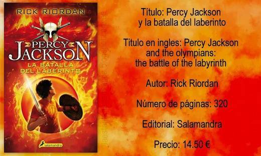 RESEÑA PERCY JACKSON Y LA BATALLA DEL LABERINTO BY R.RIORDAN