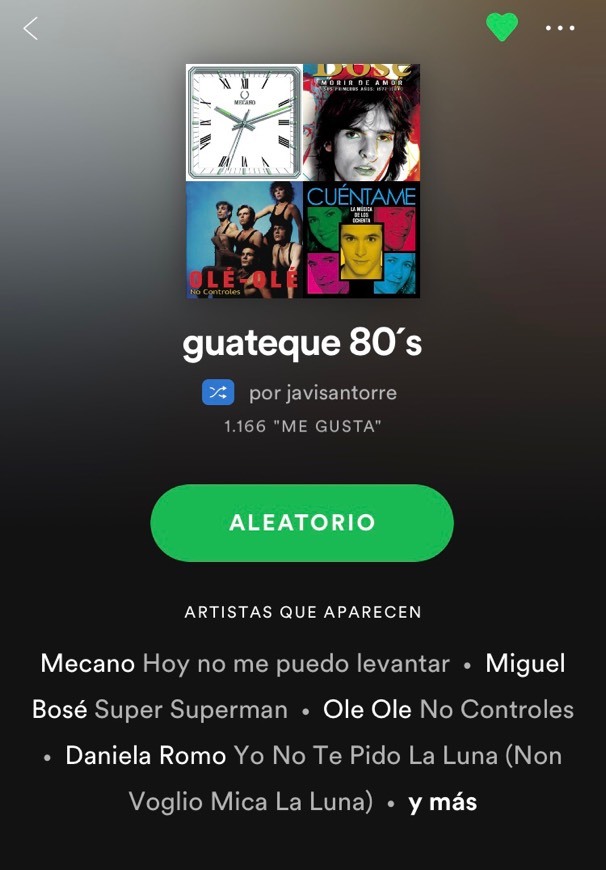 Music lista de sporify Guateque 80’s