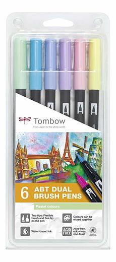 Set De 6 Rotuladores Dual Brush Colores Pastel Tombow https