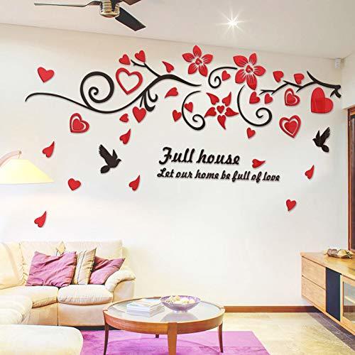 Home XIAOKEAI3D Bird Love Flower Vine Tatuaj